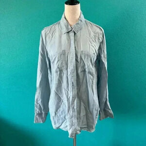 Splendid Blue Lyocell Light Wash Blue Button-Down Soft Denim Shirt Size S